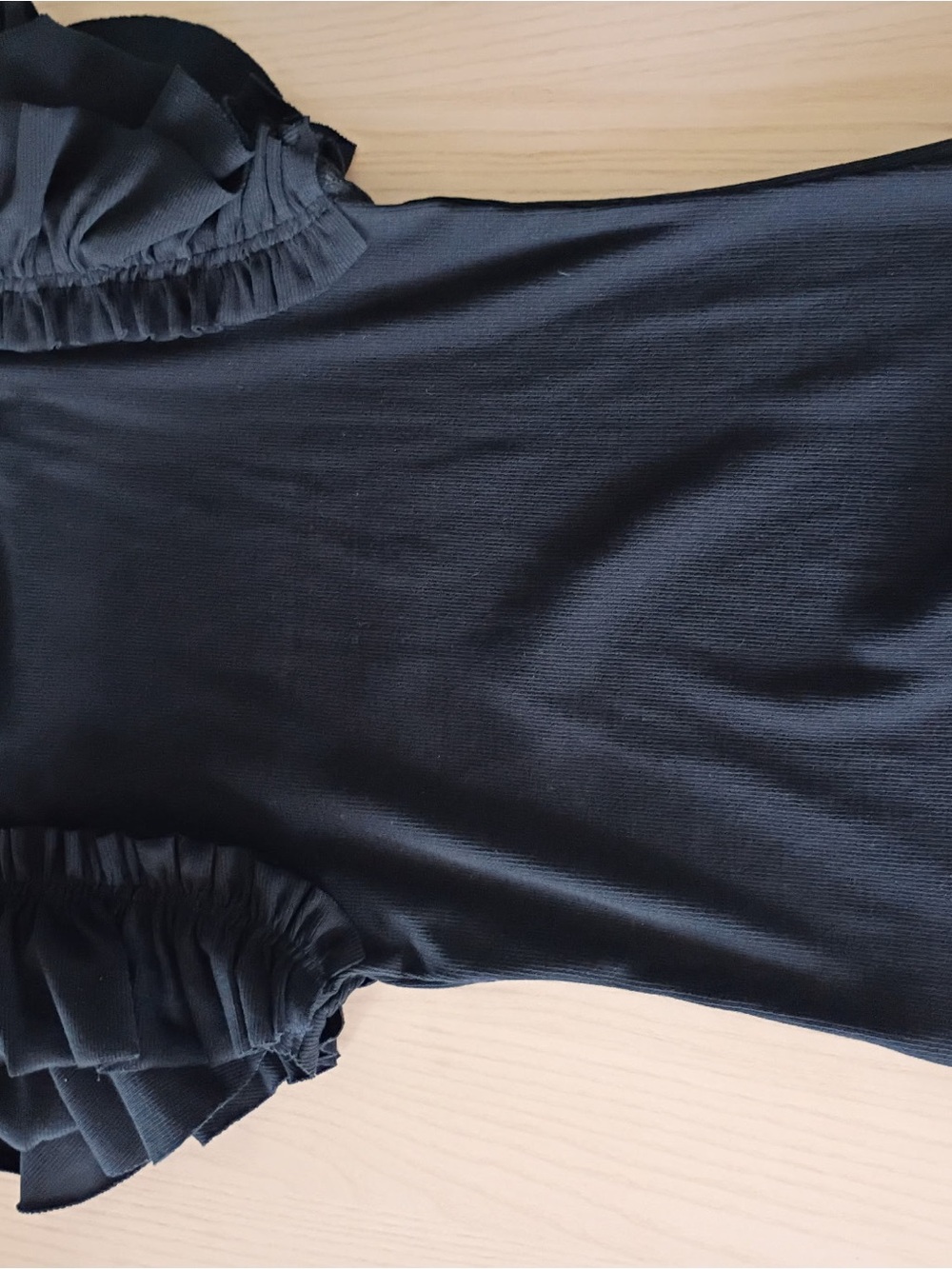 Express Black Ruffle Sleeve Tee - Picture 2 of 4